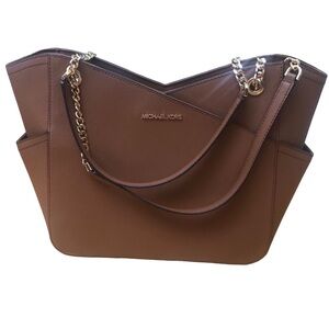 Michael Kors Large Shoulder Tote Bag Luggage Brown